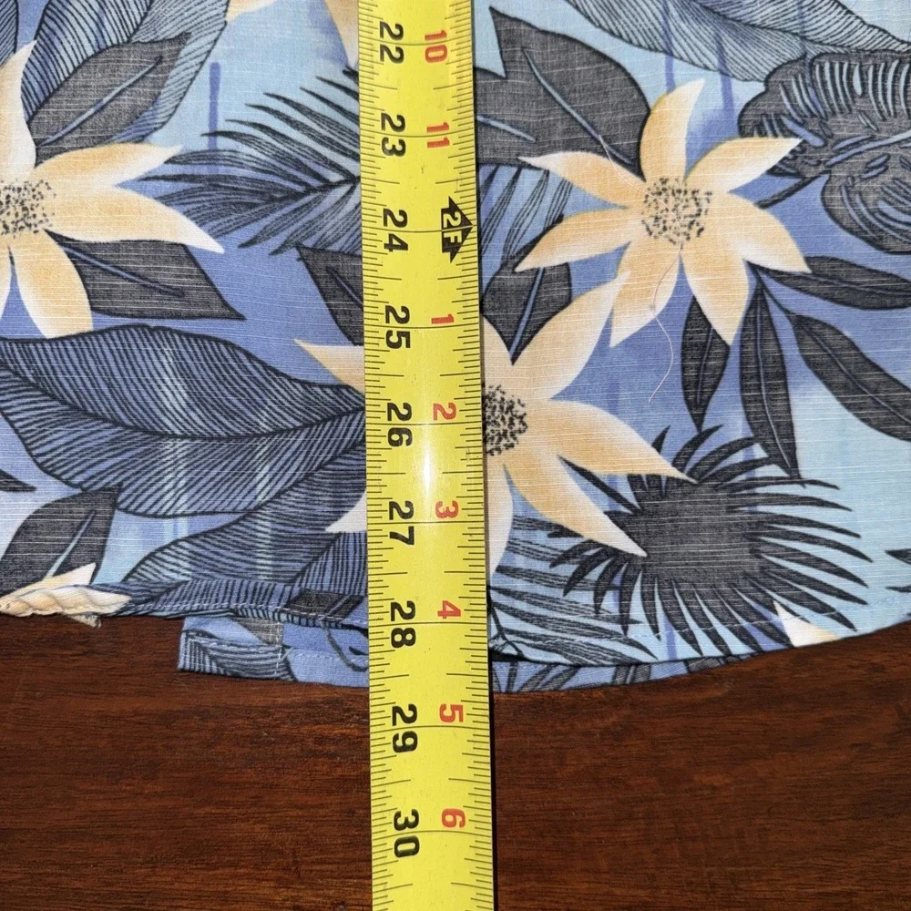 Hurley Mens Size Medium One and Only Lido Stretch Shirt Short Sleeve Blue Floral
